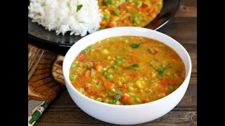 Bengali Moong Dal with cauliflowers, radish,beans | Bhaja Moong Dal Shobji diye(without onion)