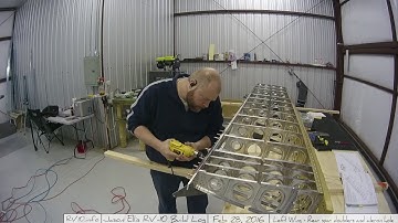 RV-10 Wings - 009 - Left wing rear spar doublers and aileron hole