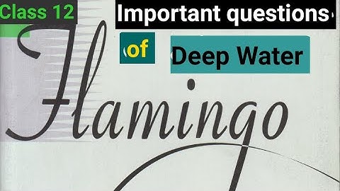 NCERT Class 12th | ENGLISH | Flamingo Chapter 3 | Deep Water | Important Questions