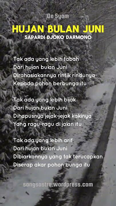 Hujan Bulan Juni - Sapardi Djoko Darmono #musikalisasipuisi #puisi