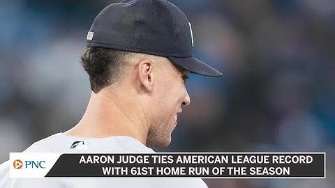 Aaron Judge Ties AL Record With 61st Home Run Of Season