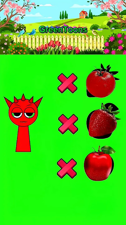 Come on, help the red sprunki match the fruit shadow images‼️#cartoon #sprunki #red #usa