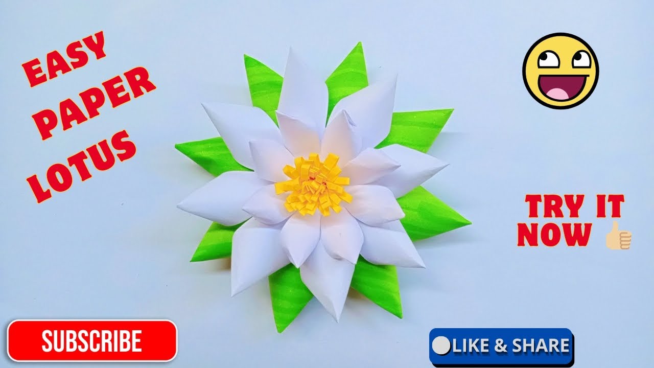 Easy beautiful paper lotus 🌼😲 || how to make paper lotus step by step 💯👌🏼