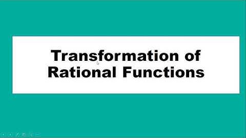 Transformation of Rational Function