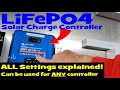 How to set your mppt solar charge controller for lifepo4 batteries all settings explained