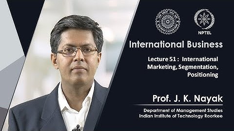 Lecture 51: International Marketing, Segmentation, Positioning