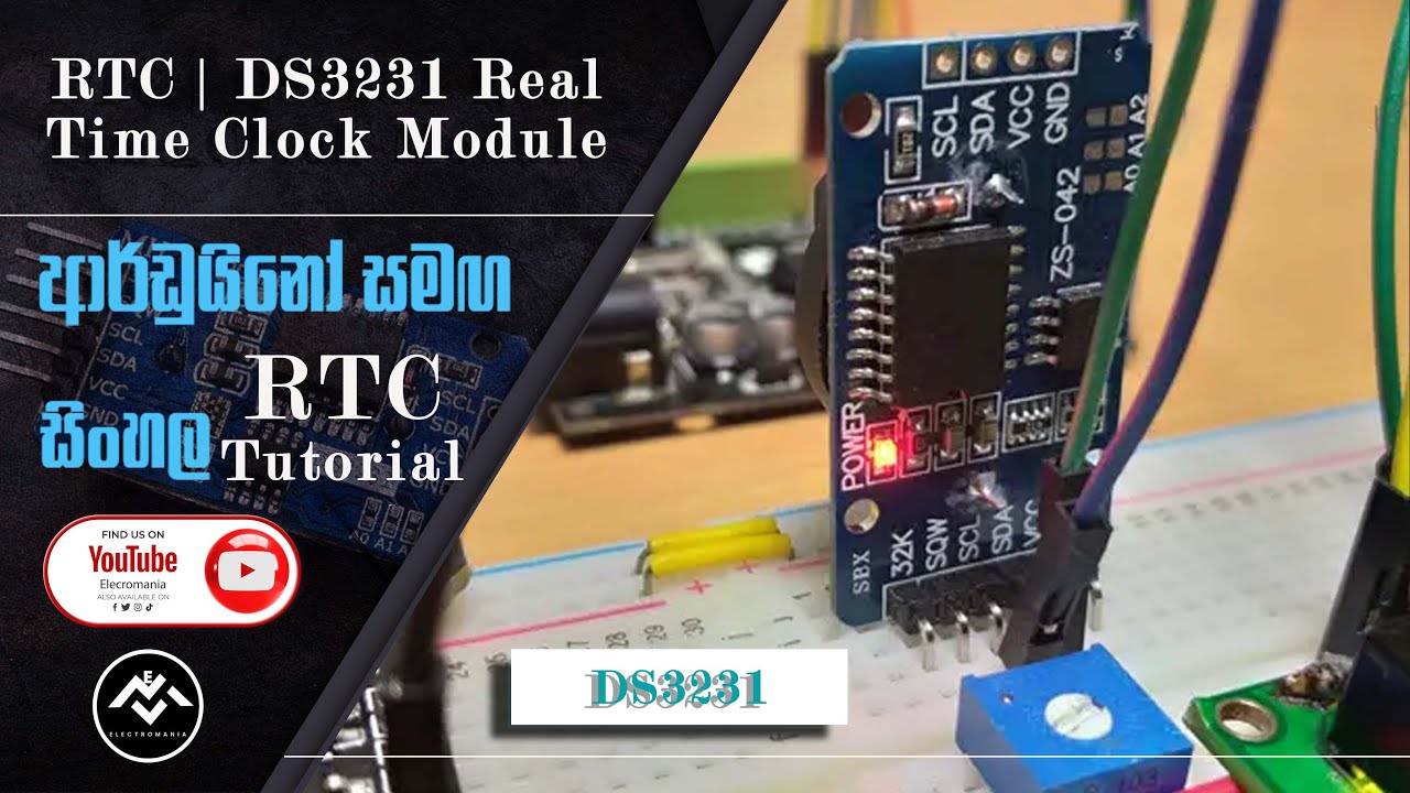 RTC | DS3231 Real-Time Clock Module Tutorial | Sinhala - YouTube