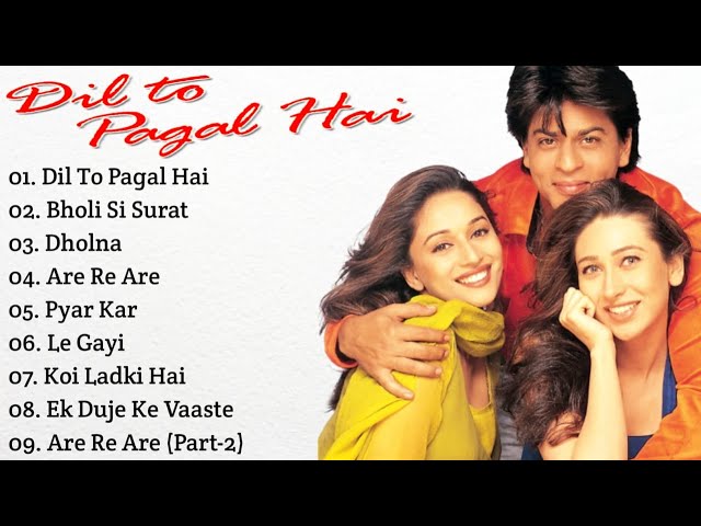 Dil To Pagal Hai Movie All Songs||Shahrukh Khan & Madhuri Dixit & Karisma Kapoor|||MUSICAL WORLD|| class=