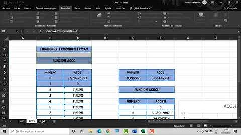 EXCEL FUNCIONES MATEMATICAS Y TRIGONOMETRICAS