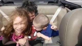 Boys and Girl Dance and Lip Sync in Convertible Car