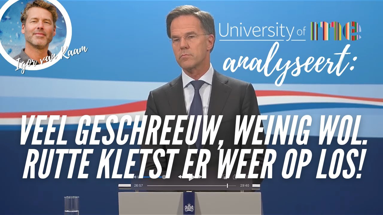 Veel geschreeuw, weinig wol. Rutte kletst er weer op los. - YouTube