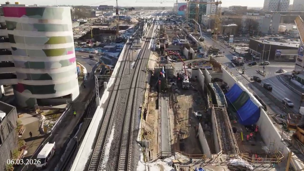Rail Baltica Ülemiste terminali ehitus, märts 2026