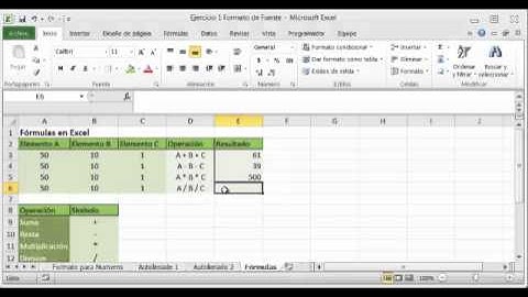 Crear Formulas en Excel