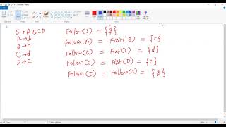 Compiler Design L9- Syntax Analysis | LL(1) Parser| Follow()