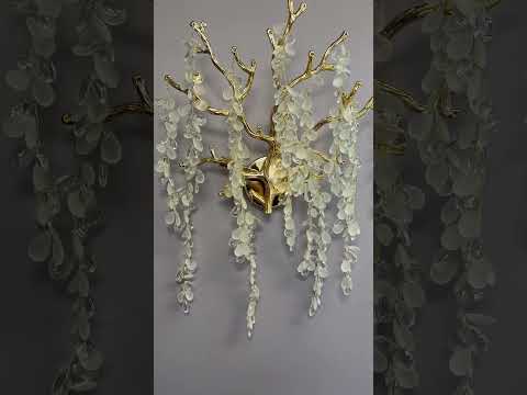 Світильник настінний з камінцями Linisoln цоколь G9 колір Золотистий 8077-3 GD, відео 1