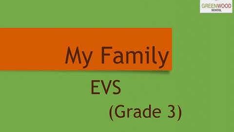 Grade 3 - EVS (Chapter 1 - My Family - Part 2)
