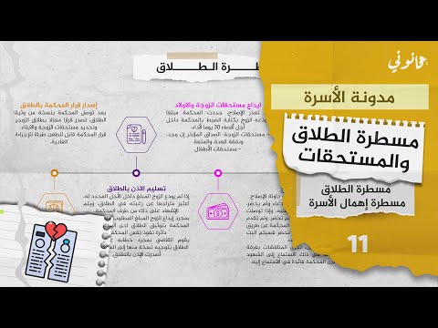 مسطرة الطلاق ومستحقات الزوجة والأبناء وجريمة إهمال الأسرة شرح مدونة الأسرة بالداريجة