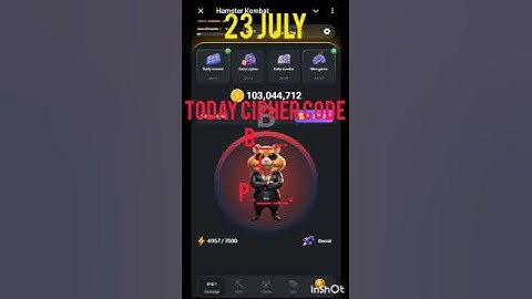 23 July Hamster Kombat Daily Cipher Code 1 Million Coins