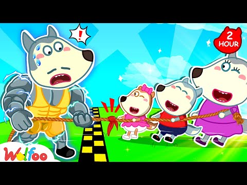 Tug of War Competition with Wolfoo Family 😎🤜🤛 Learn to Share Teamwork Adventure | Wolfoo Family