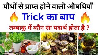 पौधों में पायी जाने वाली औषधियाँ ट्रिक के साथ || Medicine Present in plant by trick || GK Trick