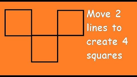 Move 2 lines to create 4 squares | Puzzle Answer
