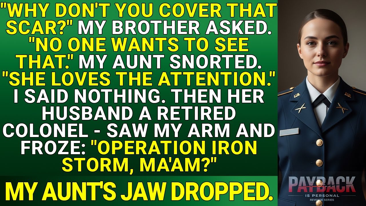 My Aunt Mocked My Scar at the BBQ, Until Her Colonel Husband Recognized My Scar.