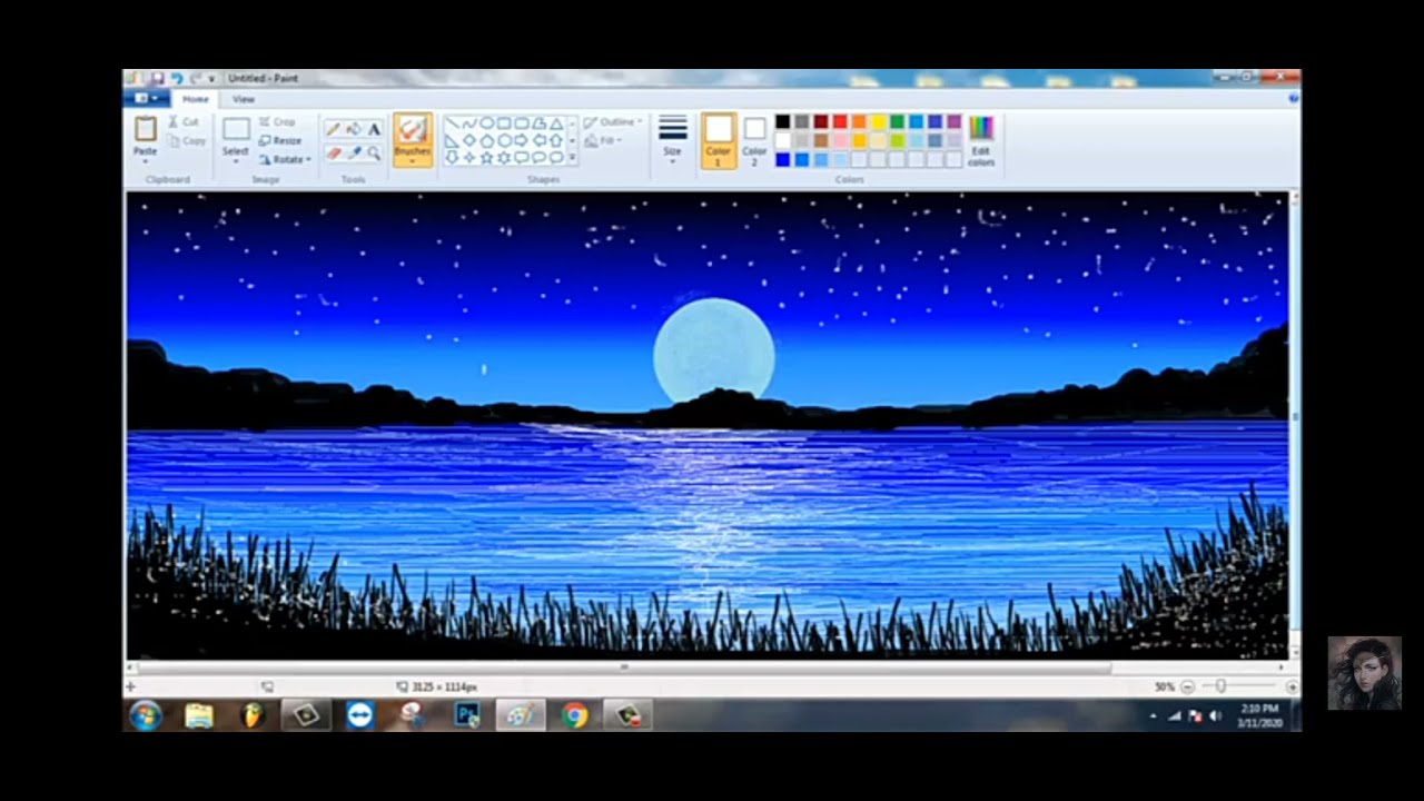 How to draw scenery on computer using MS-PAINT😇 - YouTube