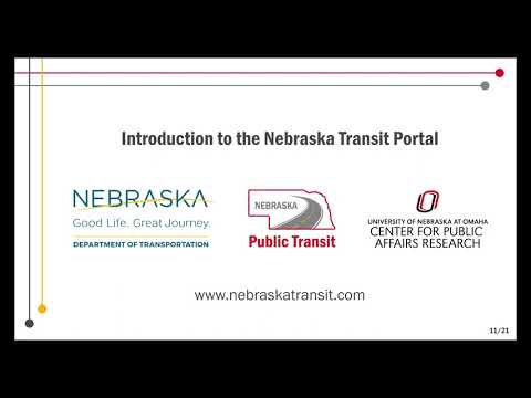 Introduction to the Nebraska Transit Portal