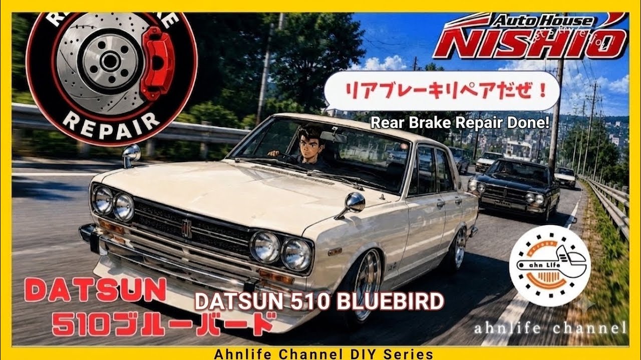 DATSUN】510ブルーバードリアブレーキリペア - YouTube