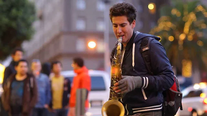 Justin Ward Saxophonist Busking Live in San Franci...