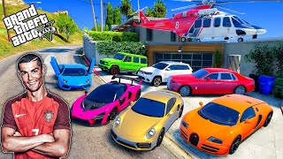 GTA 5 - Stealing Cristiano Ronaldo Luxury Cars with Franklin (Real Life Cars #180)