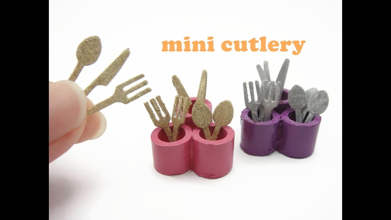 Diy Miniature Doll Mini Cutlery Spoon And Fork Easy Barbie Dolls Diy Diy Barbie Furniture Miniature Dolls