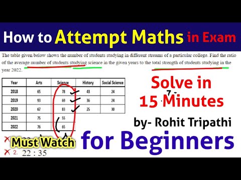 How to Solve Maths in Exam: Rohit Tripathi