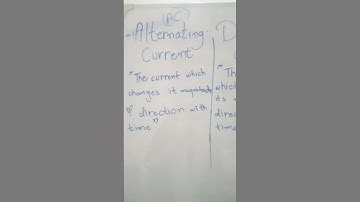 What is the difference between AC(Alternating current and DC(Direct Current)#alternatingcurrent