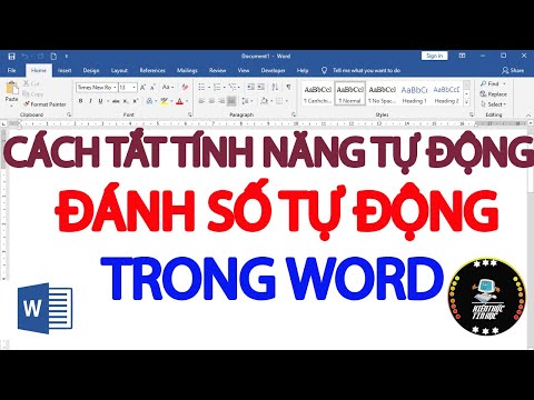 Cách tắt tính năng đánh số thứ tự, tự động trong word