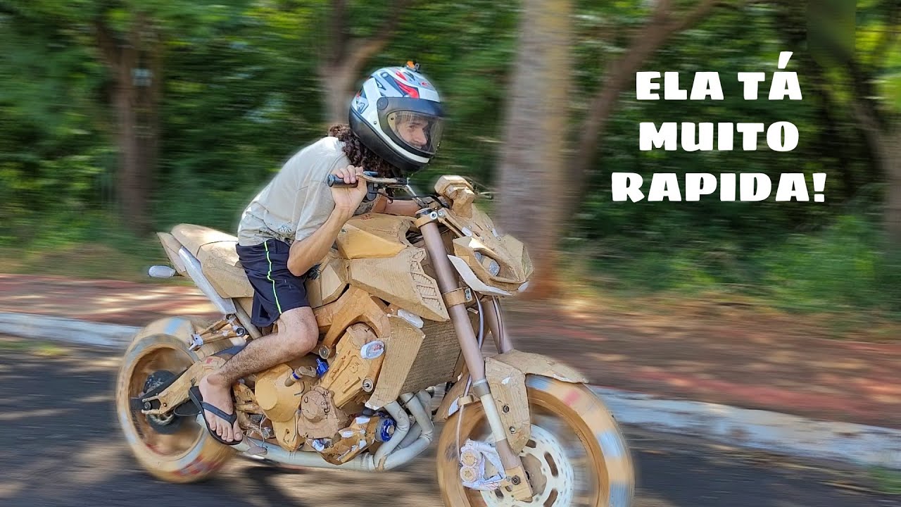 COLOQUEI O MOTOR NA MOTO DE PAPELÃO!