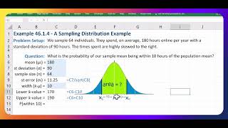 Calculating probabilities for Sampling Distributions in Excel