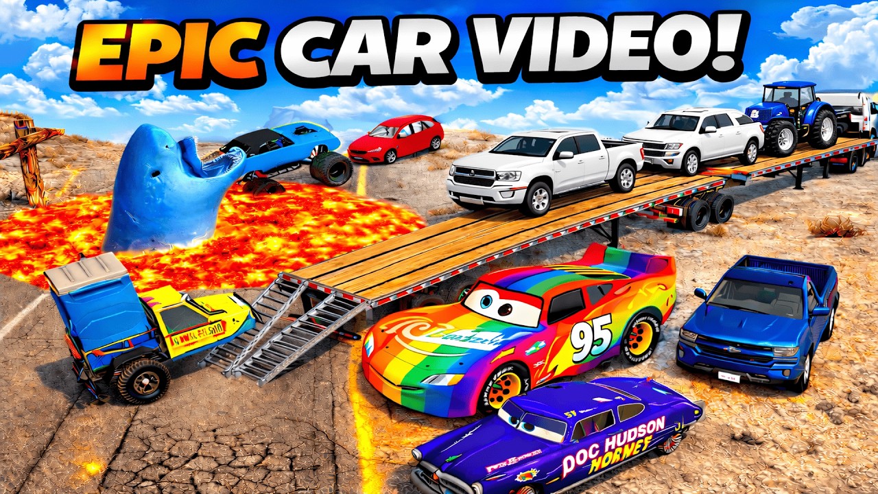 Flatbed Truck vs McQueen?! 😱 Extreme Transport Test #33 | BeamNG.drive