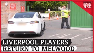 Liverpool Players Arrive At Melwood For Training | Minamino, van Dijk, Milner