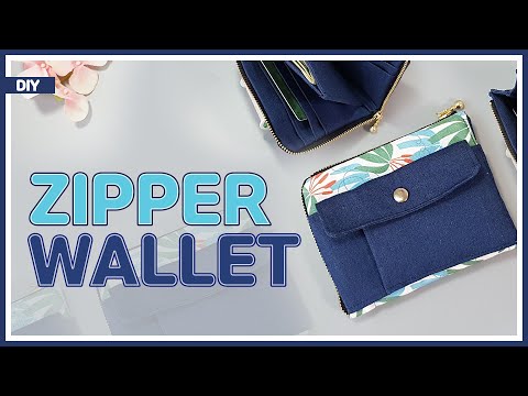 DIY/ ZIPPED CURVED WALLET/ L-shaped round zip wallet / 지퍼 반지갑 만들기/ sewing / tutorial [Tendersmile]