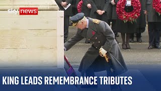 Remembrance Sunday: King leads United Kingdom in two-minute silence