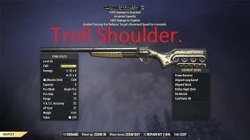 Fallout 76: Troll Shoulder "Cold Shoulder"