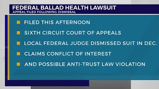 Plaintiffs in Ballad Health lawsuit appeal judge's dismissal