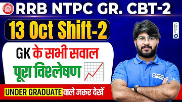 RRB NTPC CBT 2 | 13 Oct Shift 2 GK Full Paper Analysis | GK by Bhawani sir
