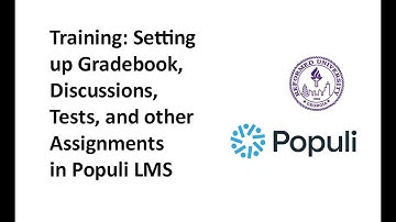 Setting up Gradebook, Discussions, Tests, and other Assignments in Populi LMS
