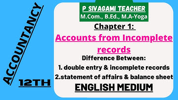 Accountancy class 12 chapter 1:Accounts from incomplete records.