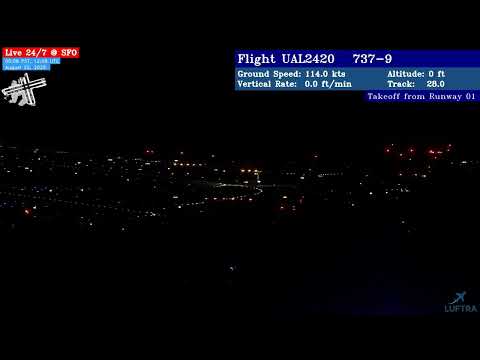 SFO Airport Tracking, August 22, 2025, Part 1