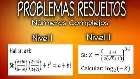 Números Complejos (Problemas Resueltos) NIVEL I, II Y III