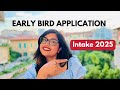 Early bird application 2025 intake to study in Italy