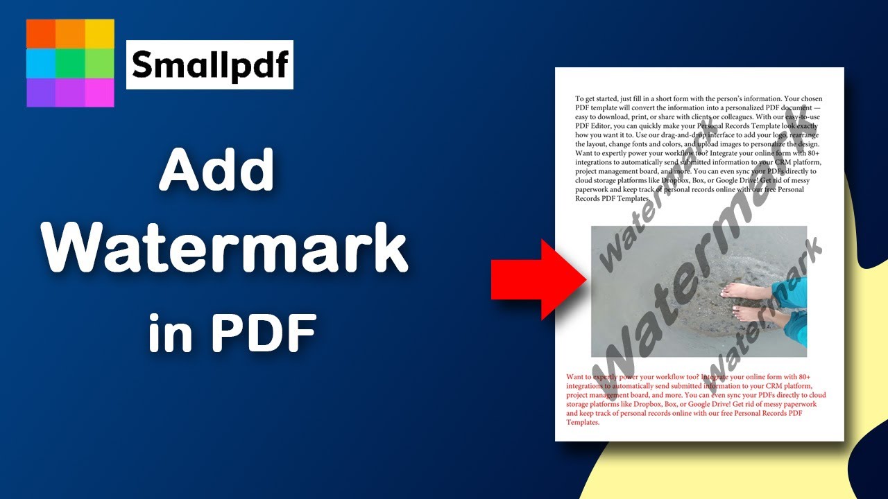 How to add a watermark to a pdf file permanently in smallpdf online ...